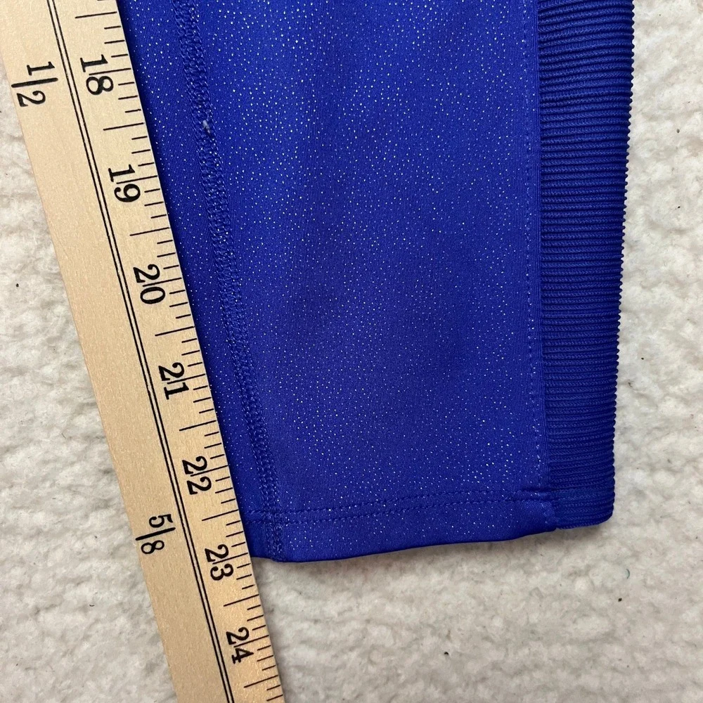 Avia Leggings Girls XL Blue Sparkle Ribbed Mesh VA31100013493D Activewear